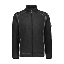 CMP Fleece Jacket Knit-Tech with Stand-Up Collar Black Men